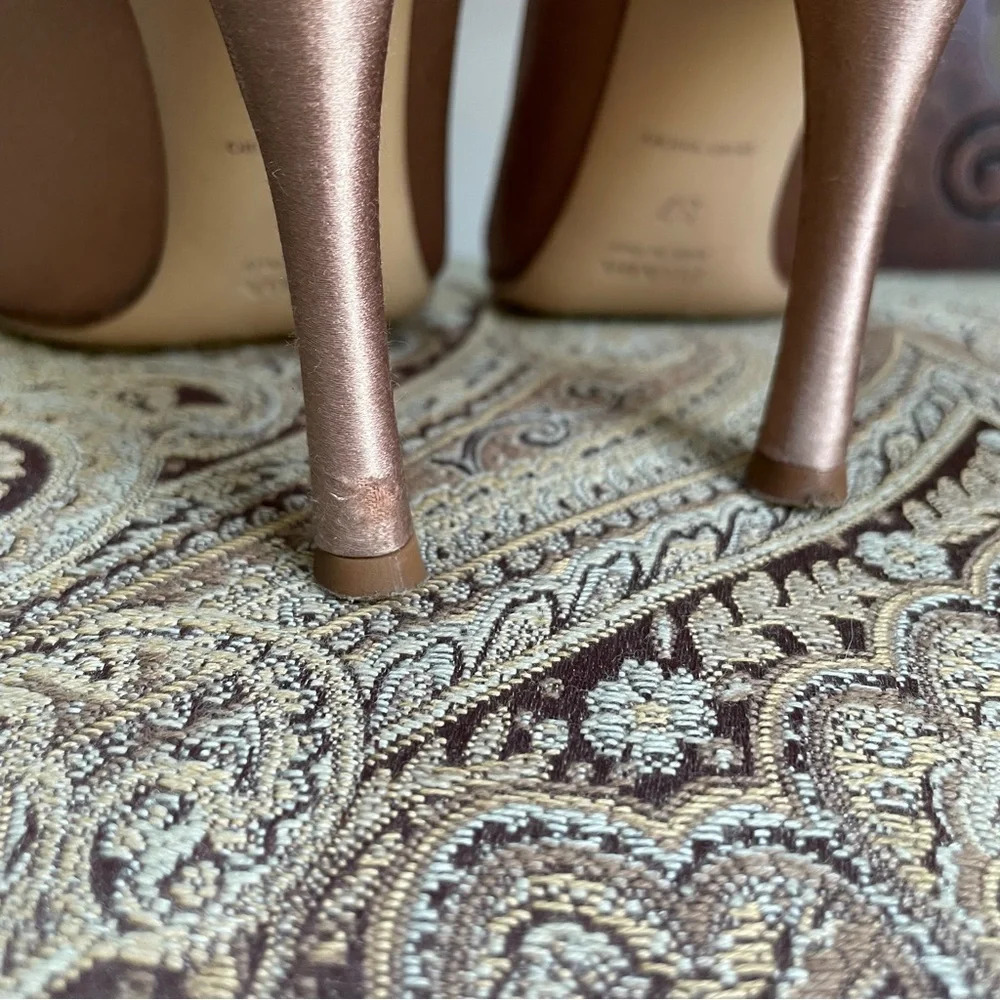 Prada Satin Blush Pink Snake Skin Toe Raso Heels Cocco Cammeo Cipria Size 7 COA - Picture 5 of 15